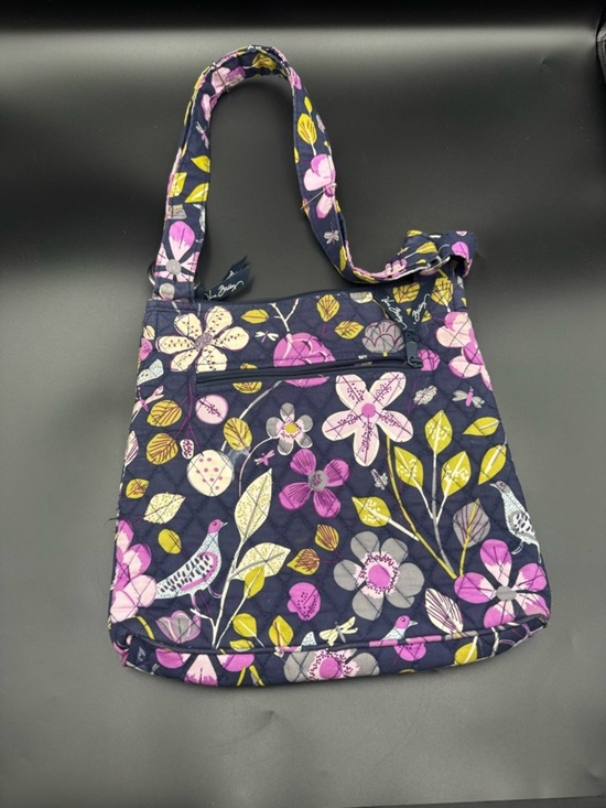 Vera Bradley Handbags - Vera Bradley Quilted Floral Crossbody Bag Navy Pink Yellow Boho